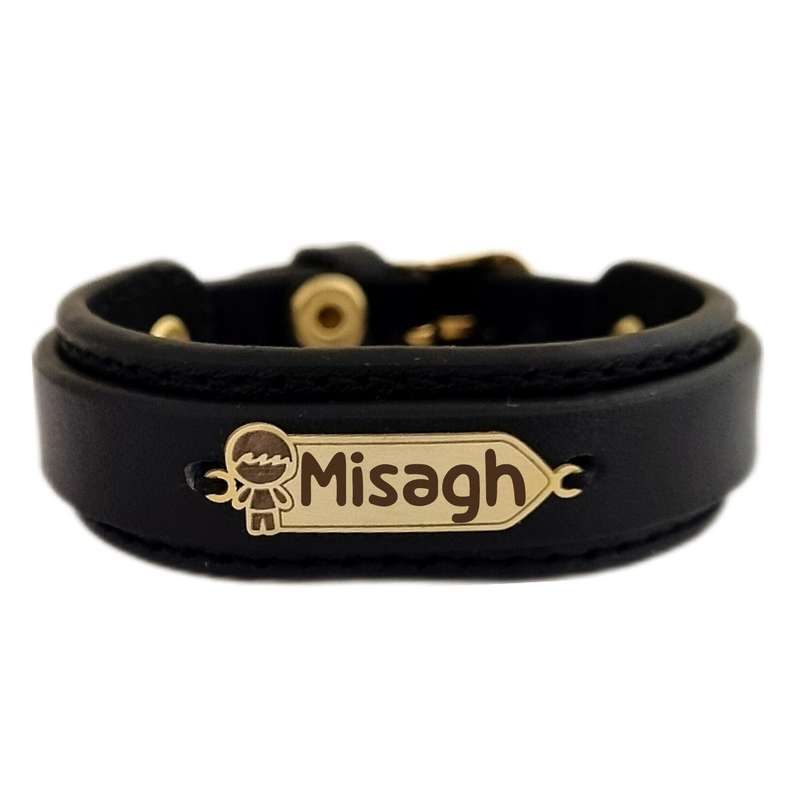 دستبند طلا 18 عیار بچگانه لیردا مدل اسم میثاق  KDK