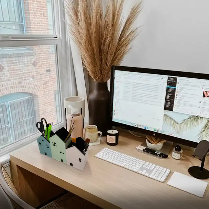 جامدادی رومیزی طرح خانه مدل MD035 مجموعه 3 عددی