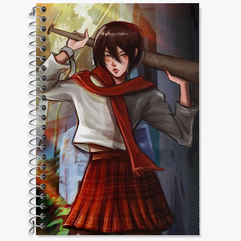دفتر زبان 50 برگ خندالو مدل سه خط طرح میکاسا اکرمن انیمه اتک آن تایتان Attack on Titan کد 18538