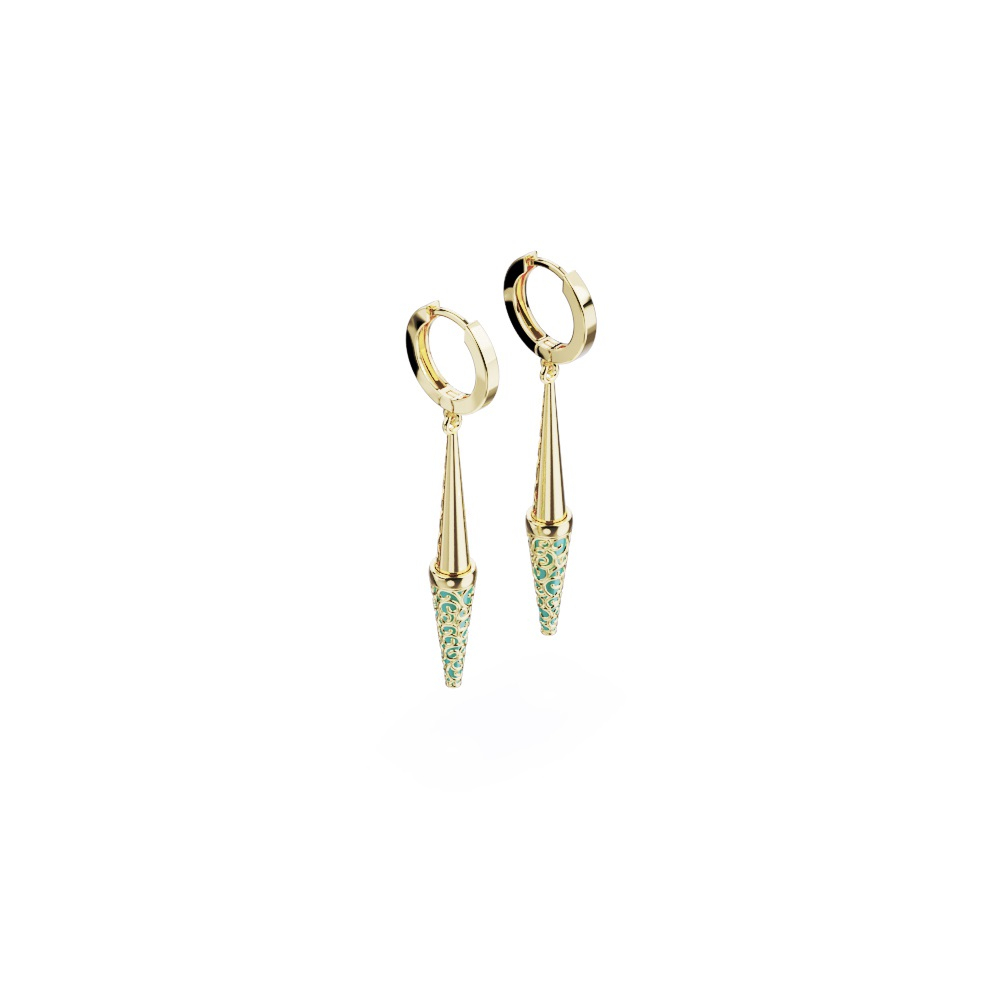 گوشواره آویز طلا 18 عیار زنانه گلدم مدل E211034