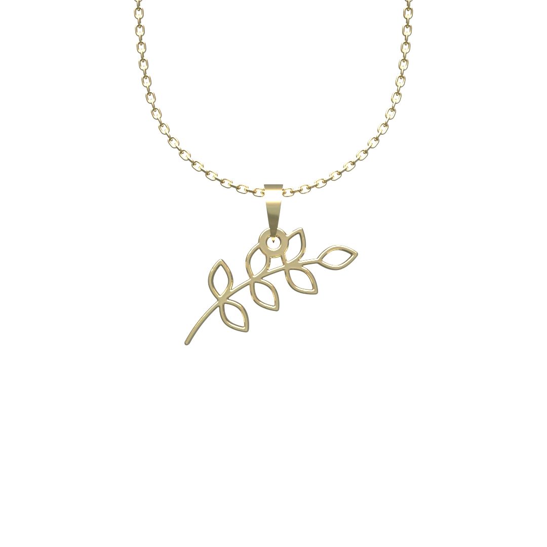 گردنبند طلا 18 عیار زنانه مدوپد مدل برگ کد L2-1-1227 -  - 6