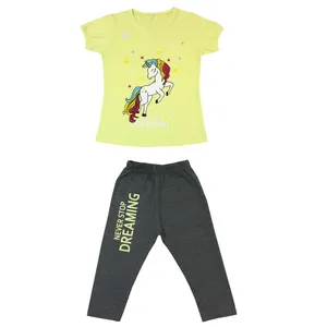 ست تی شرت و شلوار دخترانه مدل DP8002