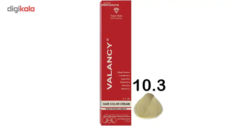 رنگ مو والانسی سری زیتونی مدل بلوند زیتونی پلاتینه شماره M10
