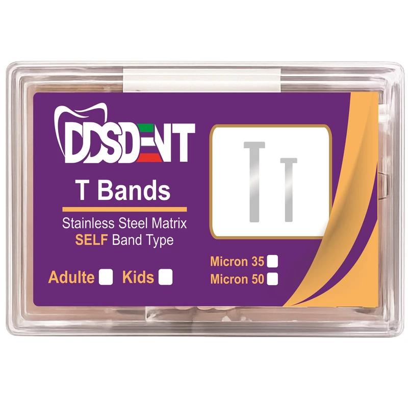 نوار ماتریکس دندانپزشکی دی دی اس دنت مدل T-BAND بسته 50 عددی