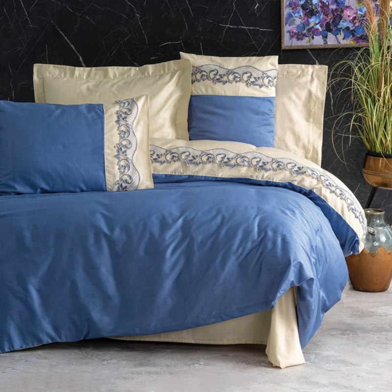 سرویس روتختی کاتن باکس مدل Brode Saten Amaya Bej دو نفره 6 تکه