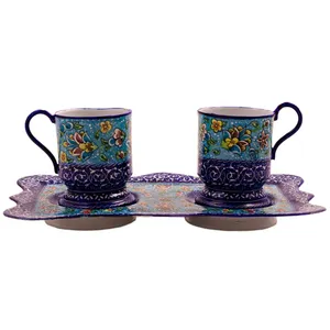 ست چای خوری میناکاری رستا طرح 5-18-102 مجموعه سه عددی