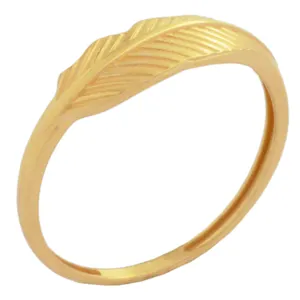 انگشتر طلا 18 عیار زنانه طلای مستجابی مدل برگ آوا کد 86412 سایز 53