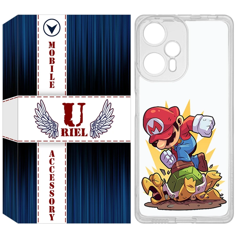 کاور یوریل مدل Clear کد 64 طرح ماریو مناسب برای گوشی موبایل شیائومی Poco F5