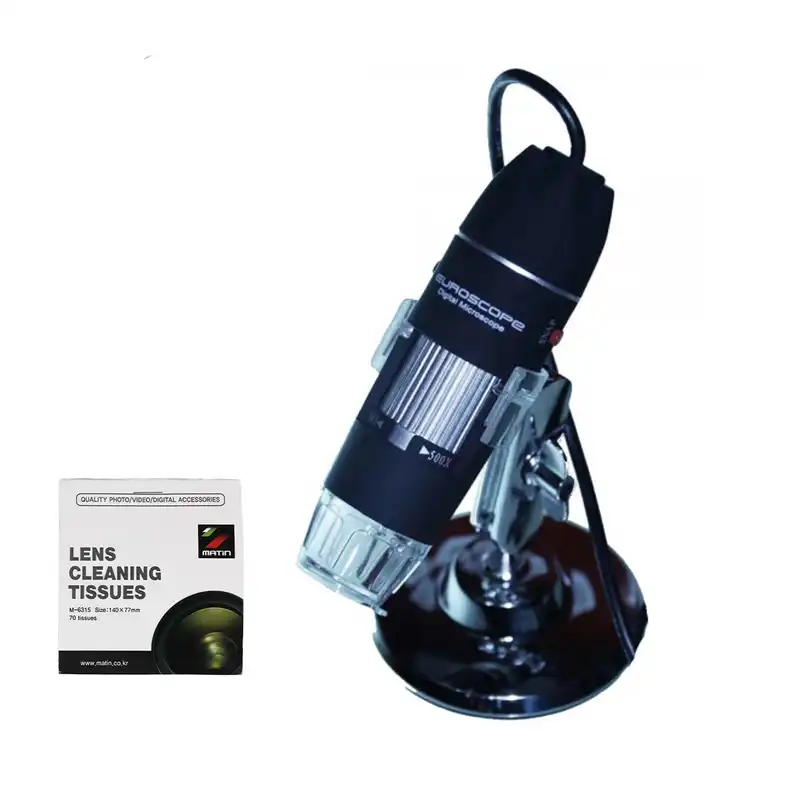 میکروسکوپ دیجیتال یورواسکوپ مدل X 500 به همراه دستمال تمیز کننده لنز