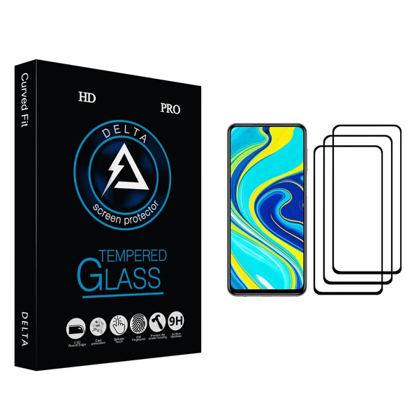 محافظ صفحه نمایش دلتا مدل Fit مناسب برای گوشی موبایل شیائومی Redmi Note 9S بسته سه عددی