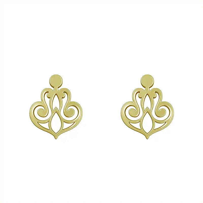 گوشواره طلا 18 عیار زنانه مدوپد مدل اسلیمی کد GA1-15266