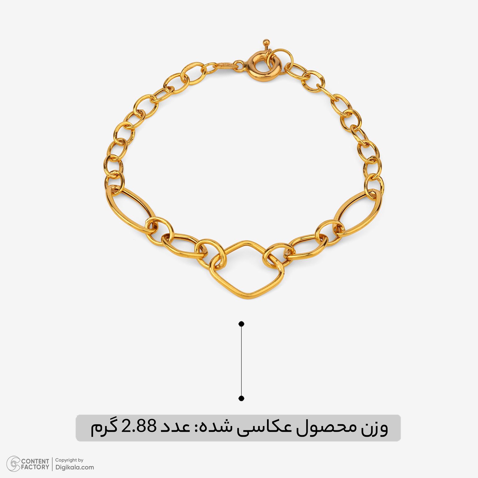 دستبند زنجیری طلا کم اجرت 18 عیار زنانه حانیه مدل 2103 -  - 5