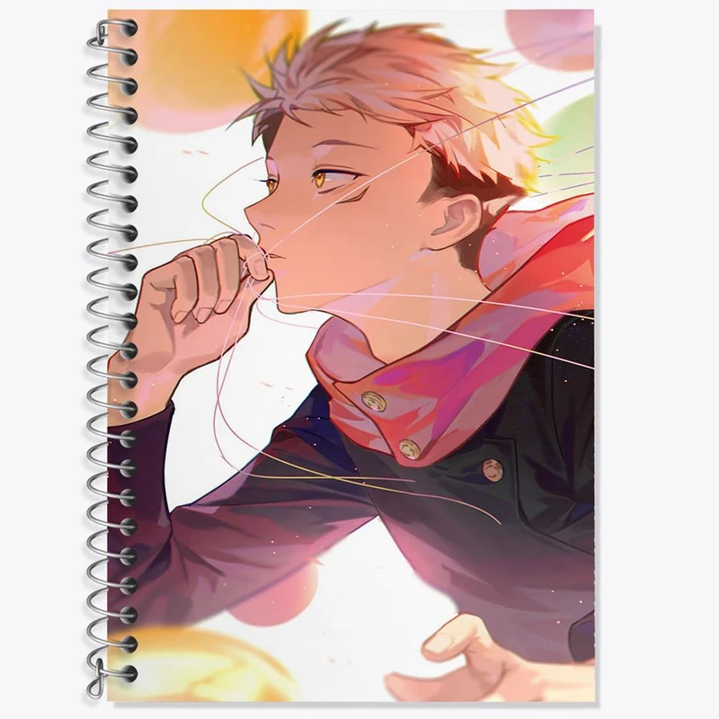 دفتر زبان 50 برگ خندالو مدل دو خط طرح ایتادوری یوجی انیمه جوجوتسو کایزن کد 11109