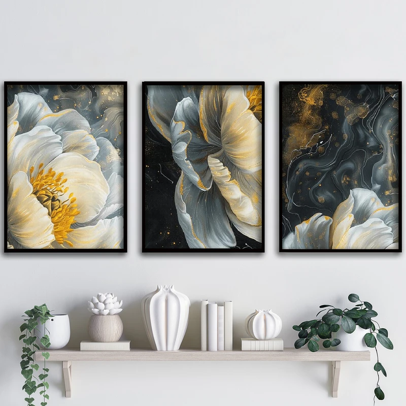 تابلو آتریسا طرح آبستره مدل ATA167 مجموعه 3 عددی 