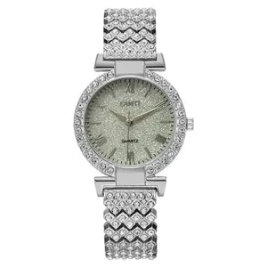 ساعت مچی عقربه ای زنانه مدل فول نگین شنی کد 123