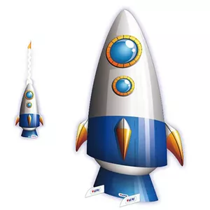 استند رومیزی تولد طرح موشک فضانورد به همراه شمع