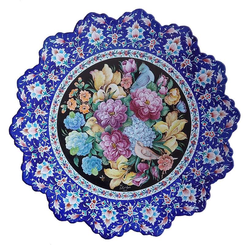 بشقاب میناکاری مسی کد 127