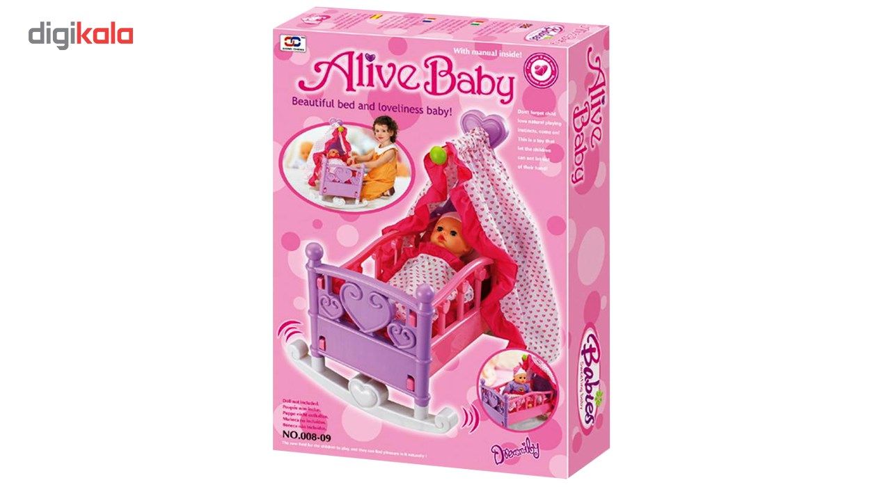 تخت خواب عروسک گهواره ای ژیونگ چنگ مدل Alive Baby 008-09