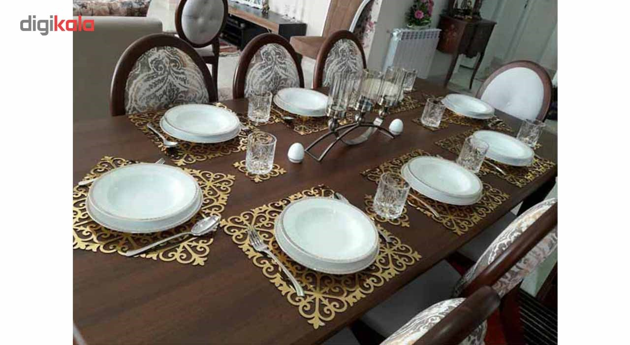 زیر بشقابی چرمی رومادون کد 110 - بسته 6 عددی