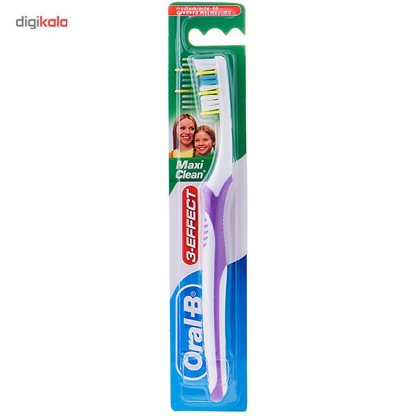 مسواک اورال-بی مدل Maxi clean 3effect Medium با برس متوسط