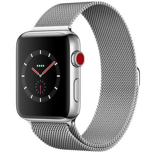 ساعت هوشمند اپل واچ سری 3 سلولار مدل 42mm  Stainless Steel Case with Milanese Loop