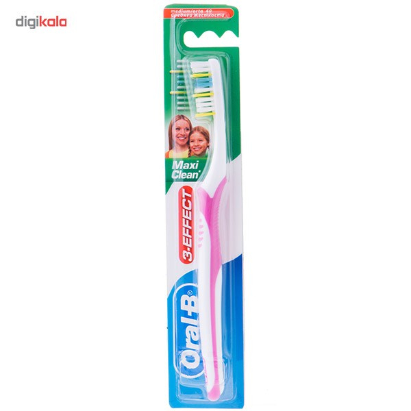 مسواک اورال-بی مدل Maxi clean 3effect Medium با برس متوسط