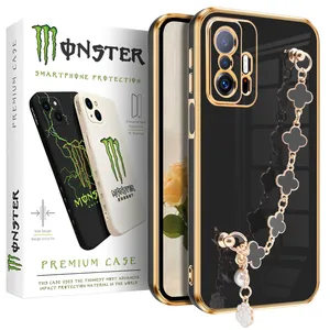Black Flower monster cover suitable for Xiaomi Mi 11T / Mi 11T Pro mobile phone