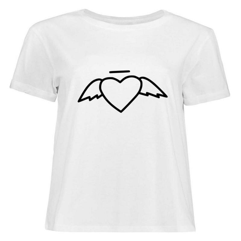 تی شرت آستین کوتاه زنانه طرح Love رنگ سفید