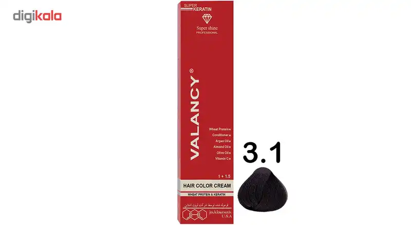 رنگ مو والانسی سری خاکستری مدل قهوه ای خاکستری تیره شماره C2