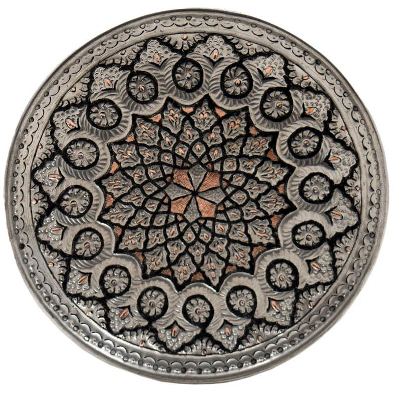 بشقاب قلمزنی رستا طرح خورشیدی مدل 17-11-116 قطر 20 سانتی متر