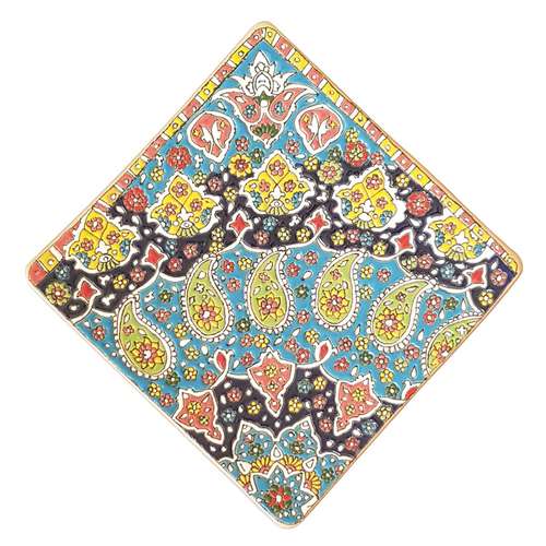 بشقاب سفالی لازاپونی طرح میناکاری کد L159z سایز 20 سانتی متر مدل هفت سین