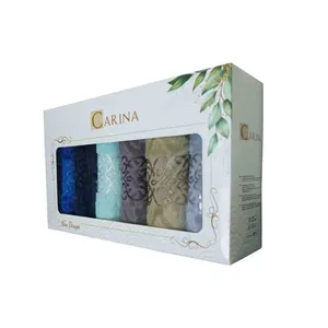 حوله دستی کارینا مدل آیریس سایز 80x38 سانتی متر مجموعه 6 عددی