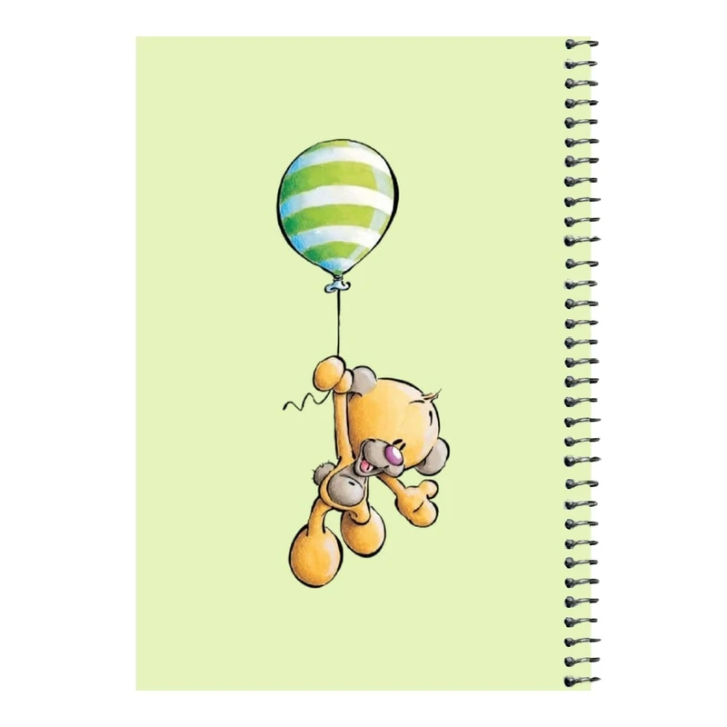دفتر مشق 80 برگ اس جی مدل خرس و بادکنک راه راه     