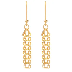 گوشواره طلا 18 عیار زنانه طلای مستجابی مدل لیزر کات کد 05