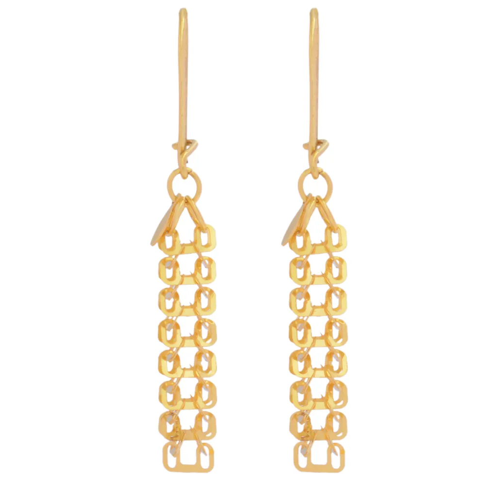 گوشواره طلا 18 عیار زنانه طلای مستجابی مدل لیزر کات کد 05