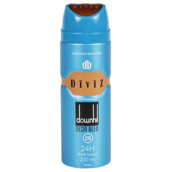 اسپری مردانه دیوایز مدل downhil Desir Bleu حجم 200 میلی لیتر