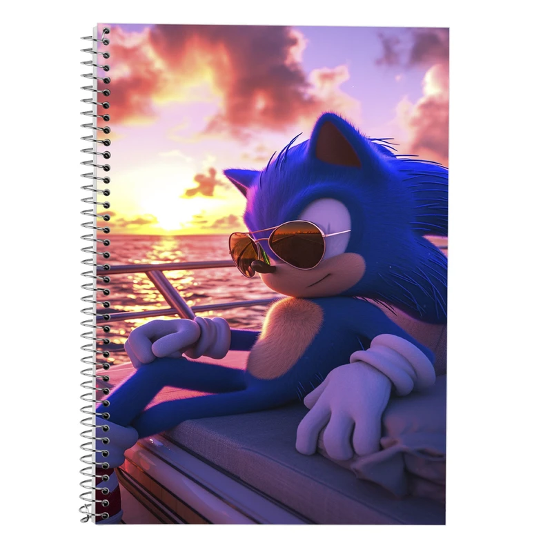 دفتر زبان 50 برگ مدوپد مدل دو خط طرح سونیک sonic کد DF13430