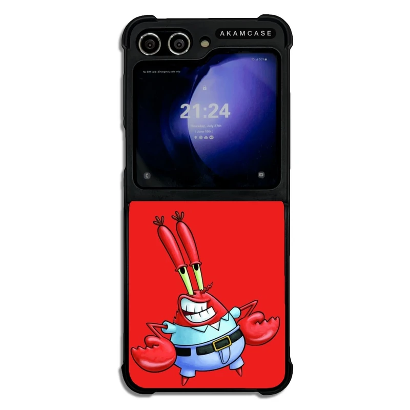 کاور آکام مدل AMC-WSGZFLIP5-SPONGE BOB15 مناسب برای گوشی موبایل سامسونگ Galaxy Z Flip 5