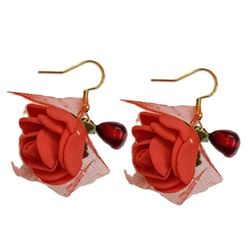 گوشواره دخترانه مدل گل و دونه انار یلدا کد۳