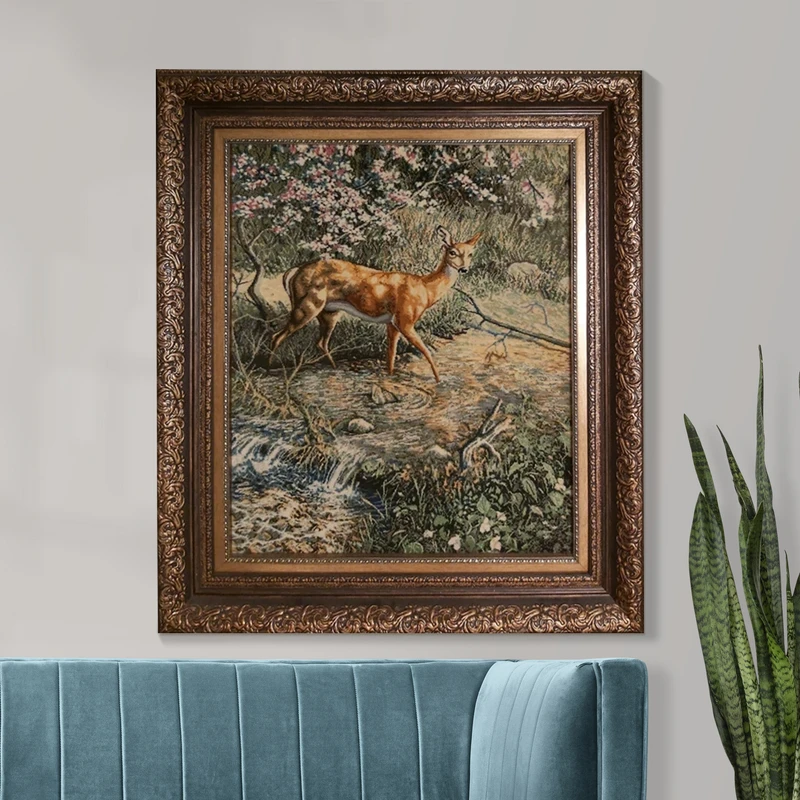 تابلوفرش دستبافت طرح آهو کد NKP.T 1/27