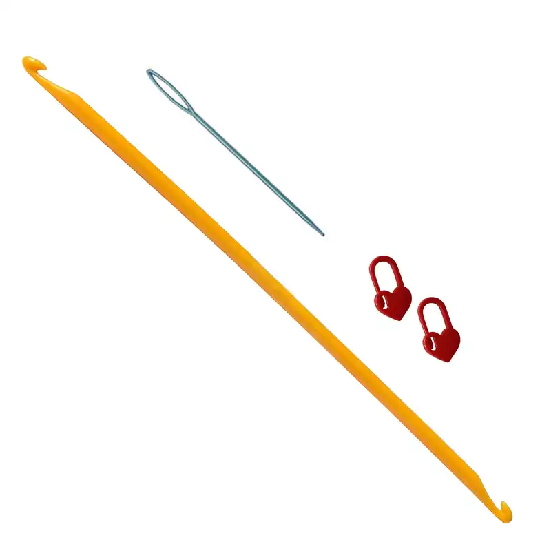 قلاب بافتنی مدل TNP-4/5 به همراه سنجاق نشانه گذار بافتنی و سوزن دوخت کاموا مجموعه 4 عددی