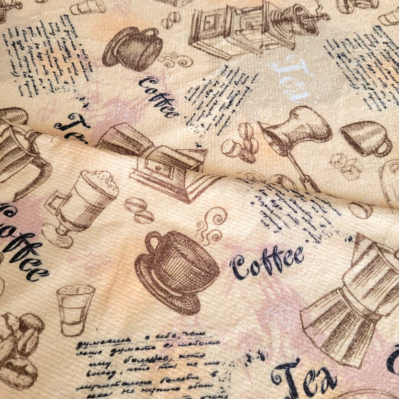 پارچه حوله ای مدل نانو طرح نسکافه