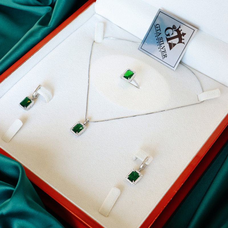 نیم ست نقره زنانه جی تی ای مدل جی لوکس