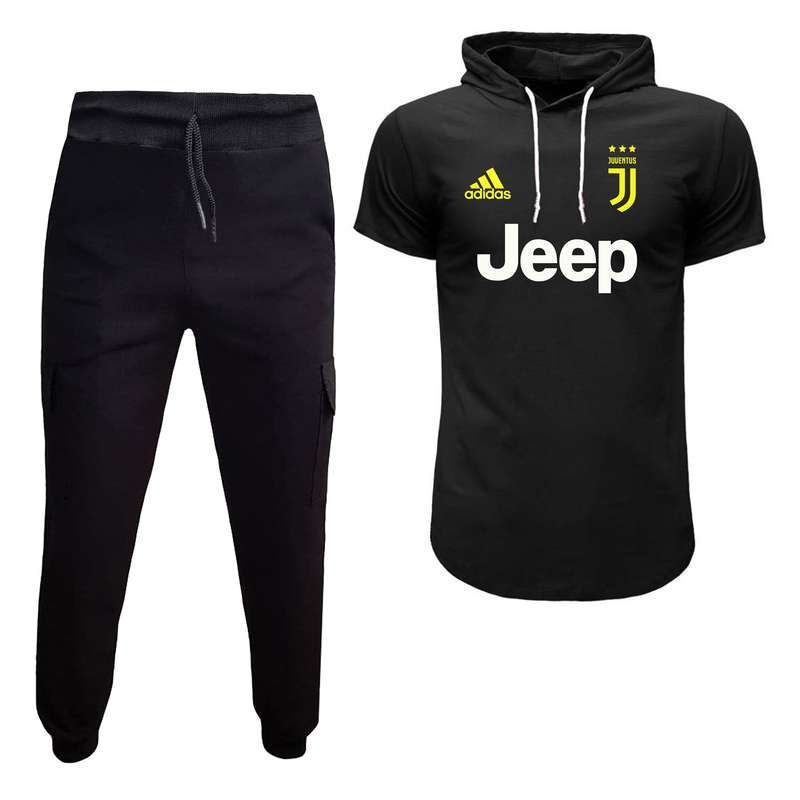 ست تی شرت کلاهدار و شلوار مردانه مدل یوونتوس B6702