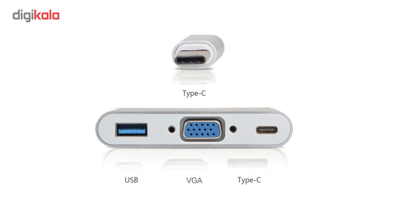 مبدل USB Type-C به USB 3.0/VGA/HDMI مدلMN