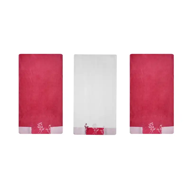 حوله دست و صورت هوبی مدل KARINA-ASORTI704 سایز 50x90 سانتی متر مجموعه سه عددی