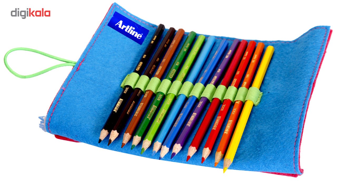 مداد رنگی 12 رنگ مدل آرت لاین Artline به همراه یک عدد پاکن تراش