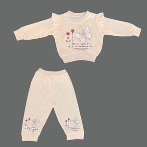 ست سویشرت آستین بلند و شلوار راحتی دخترانه مدل پروانه