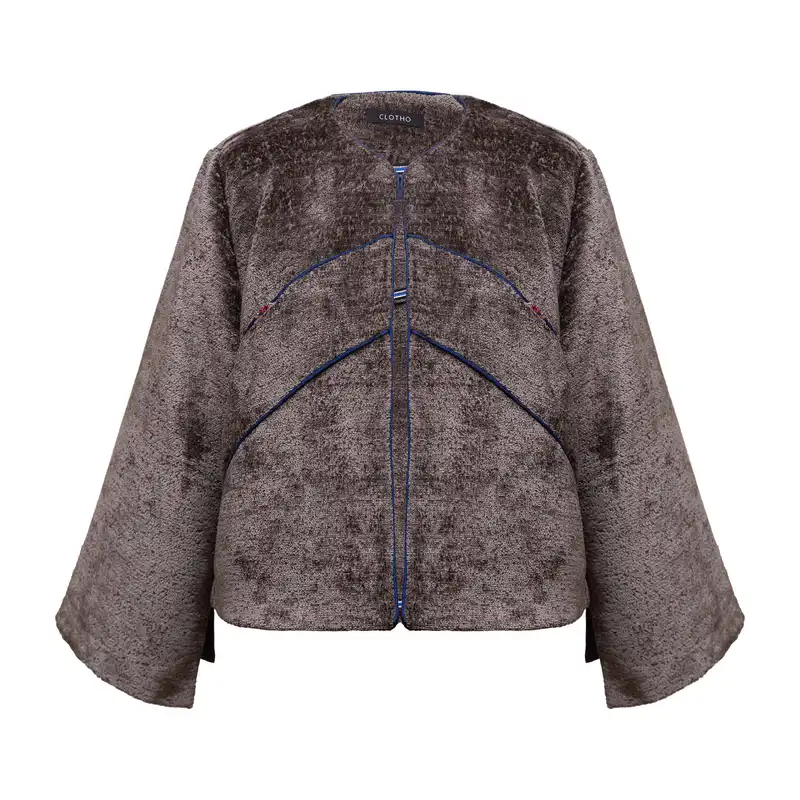 کت زنانه کلوتو مدل MAKHMAL TAFTEH - DGRY