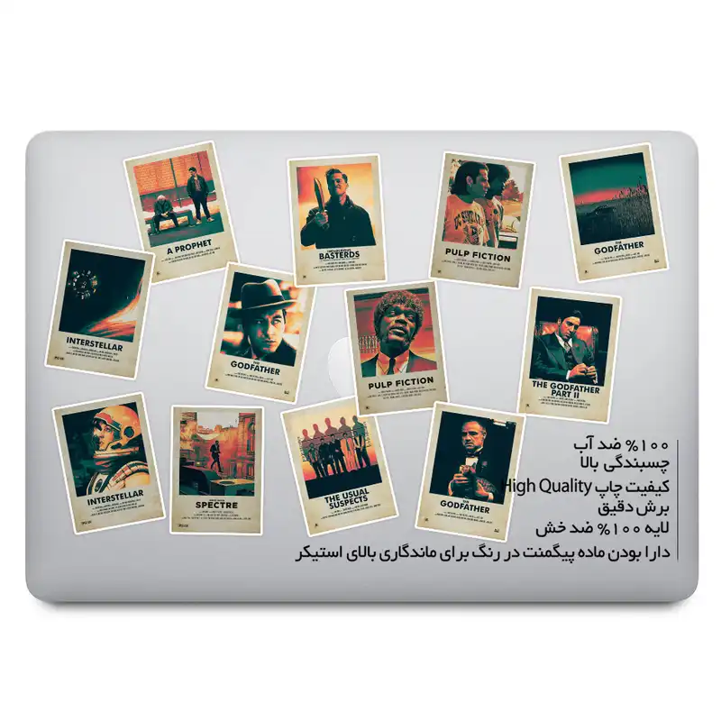 استیکر لپ تاپ ماسا دیزاین طرح MOVIE کد COL030 مجموعه 12 عددی